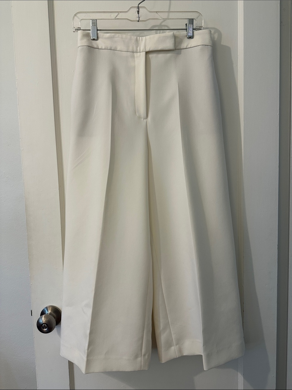Zara | Cream Wide-Leg Cropped Trousers